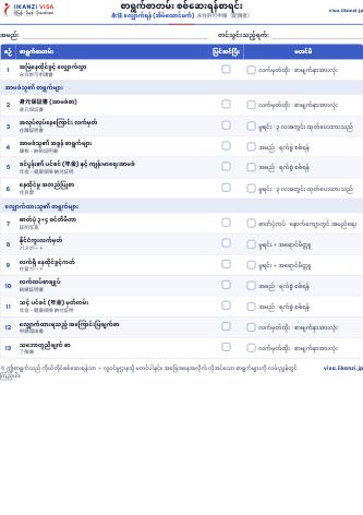 စာရွက်စာတမ်း စစ်ဆေးရန်စာရင်း — 永住 လျှောက်ရန် (အိမ်ထောင်ဖက်)
